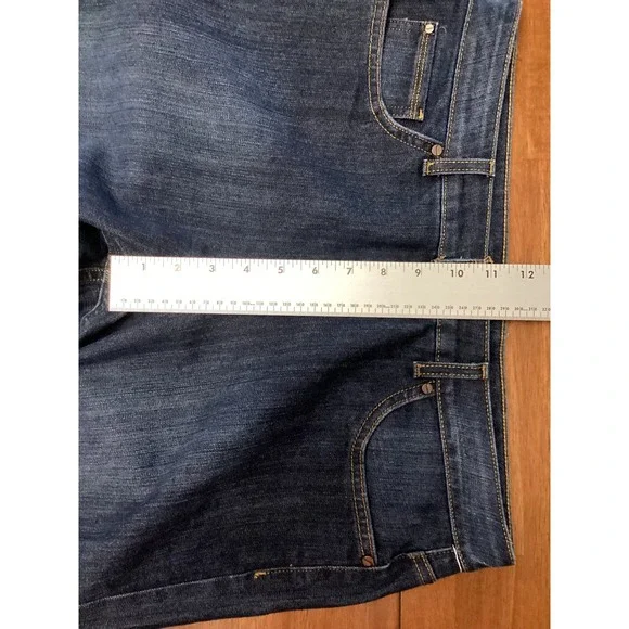 Jones New York Lexington Straight Jeans Dark Wash Classic Stretch Size 14 Tall - Picture 3 of 11